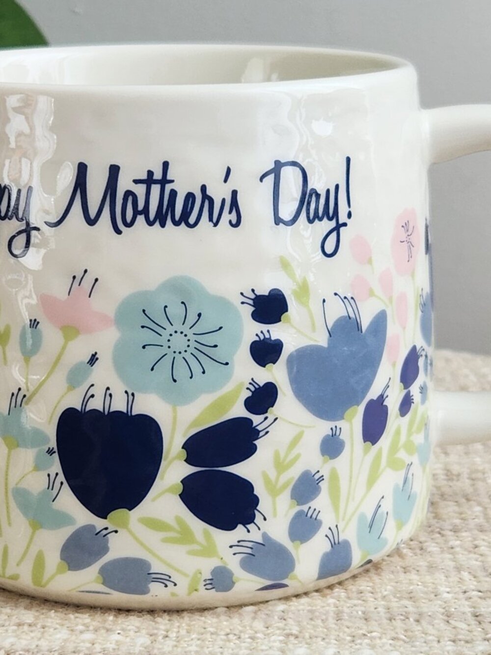 Threshold Porcelain Mug Happy Mother's Day White Blue Cup Target